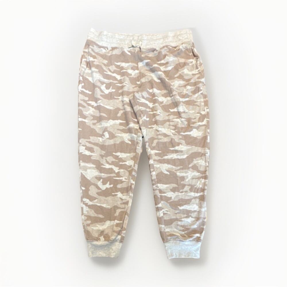 Athleta Balance Printed Jogger Camouflage Pants Beige XL Women Oatmeal